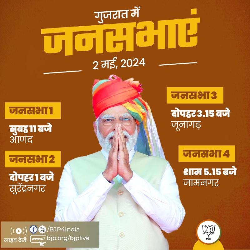 રાષ્ટ્રવિરોધી કોંગ્રેસનો 'લોભ'તાંત્રિક પ્રક્રિયામાં અતૂટ વિશ્વાસ મોદીની ગેરંટી એટલે વિક્સિત ભારતની દ્રઢ પ્રતિજ્ઞા! કોંગ્રેસને તમાચો નહી, 7 મીએ આંગળી પણ ન અડાડવી પર્યાપ્ત