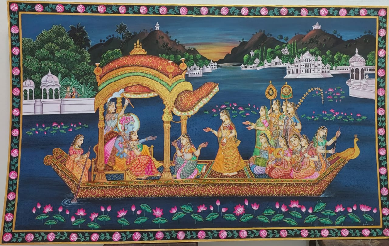 પિછવાઈ: ભગવાન શ્રીનાથજીની લીલાઓને કંડારતી અદભૂત કલા ,  અમદાવાદની ગુફા આર્ટ ગેલેરીમાં પ્રદર્શન યોજાયું.                       