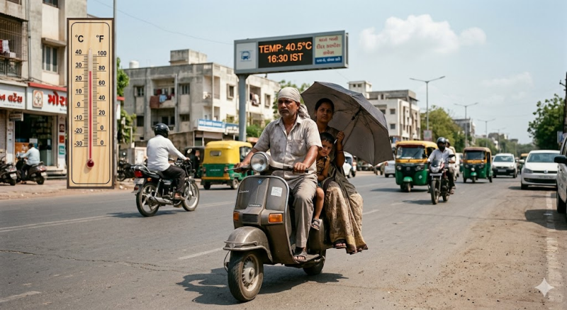 ગુજરાતમાં ચોમાસાનું સત્તાવાર આગમન પણ અમદાવાદમાં મહત્તમ તાપમાન 40.5 ડિગ્રી નોંધાયું.                                          