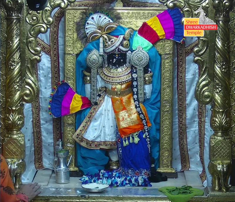 દ્વારકાધીશ જગતમંદિરમાં આજે શરદોત્સવની પરંપરાગત રીતે ઉજવણી રાજાધિરાજ ભગવાન દ્વારકાધીશને રાસેશ્વર કૃષ્ણના ભાવથી શૃંગાર કરાયો